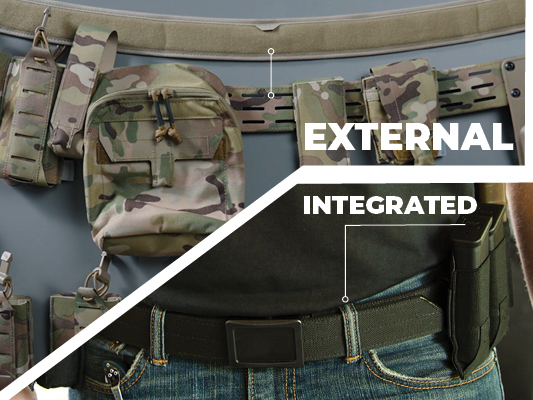 External Belt versus Integrated Belt System Diagram